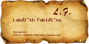 Labáth Fabiána névjegykártya